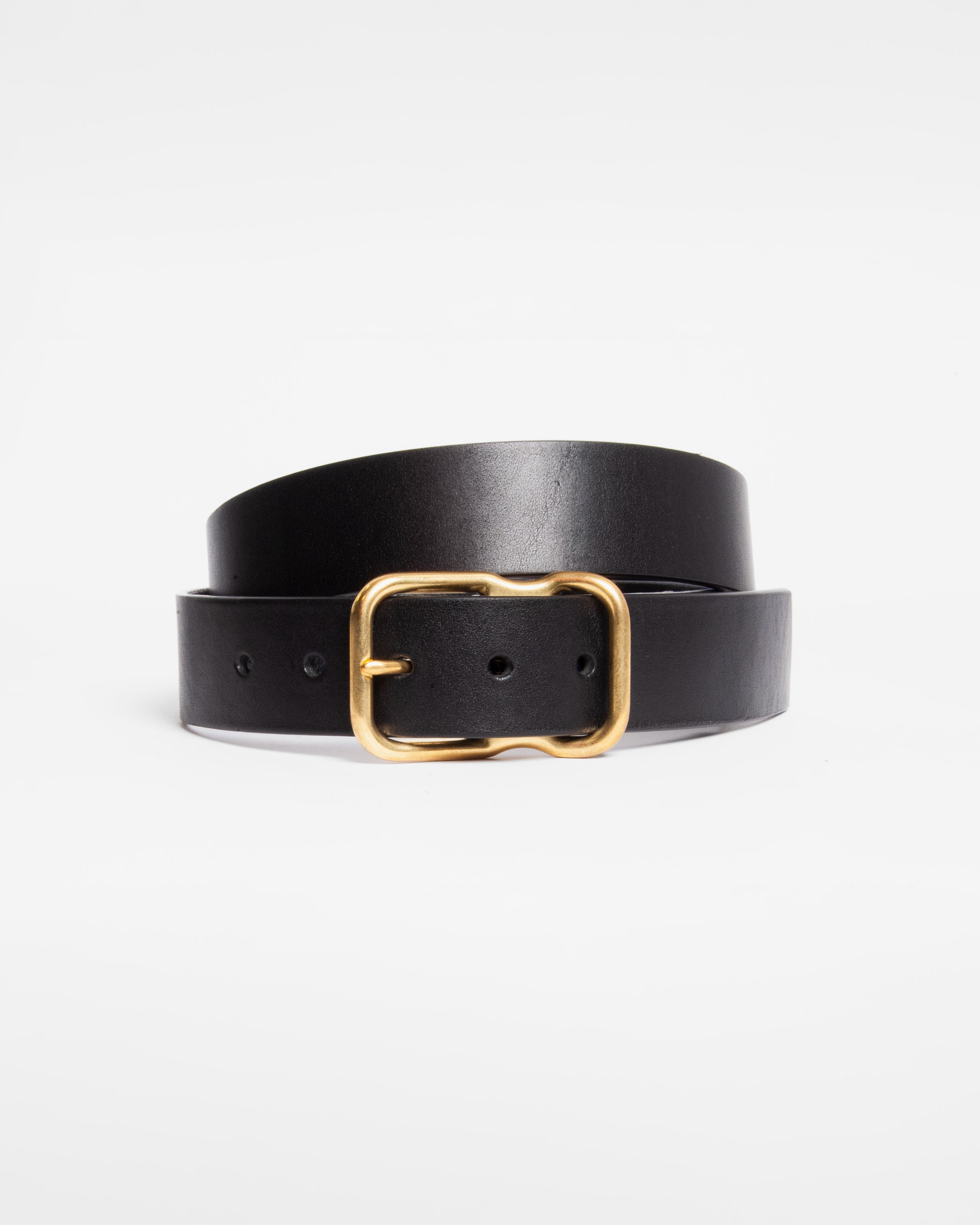 112 Signature Leather Belt - Black - Brass