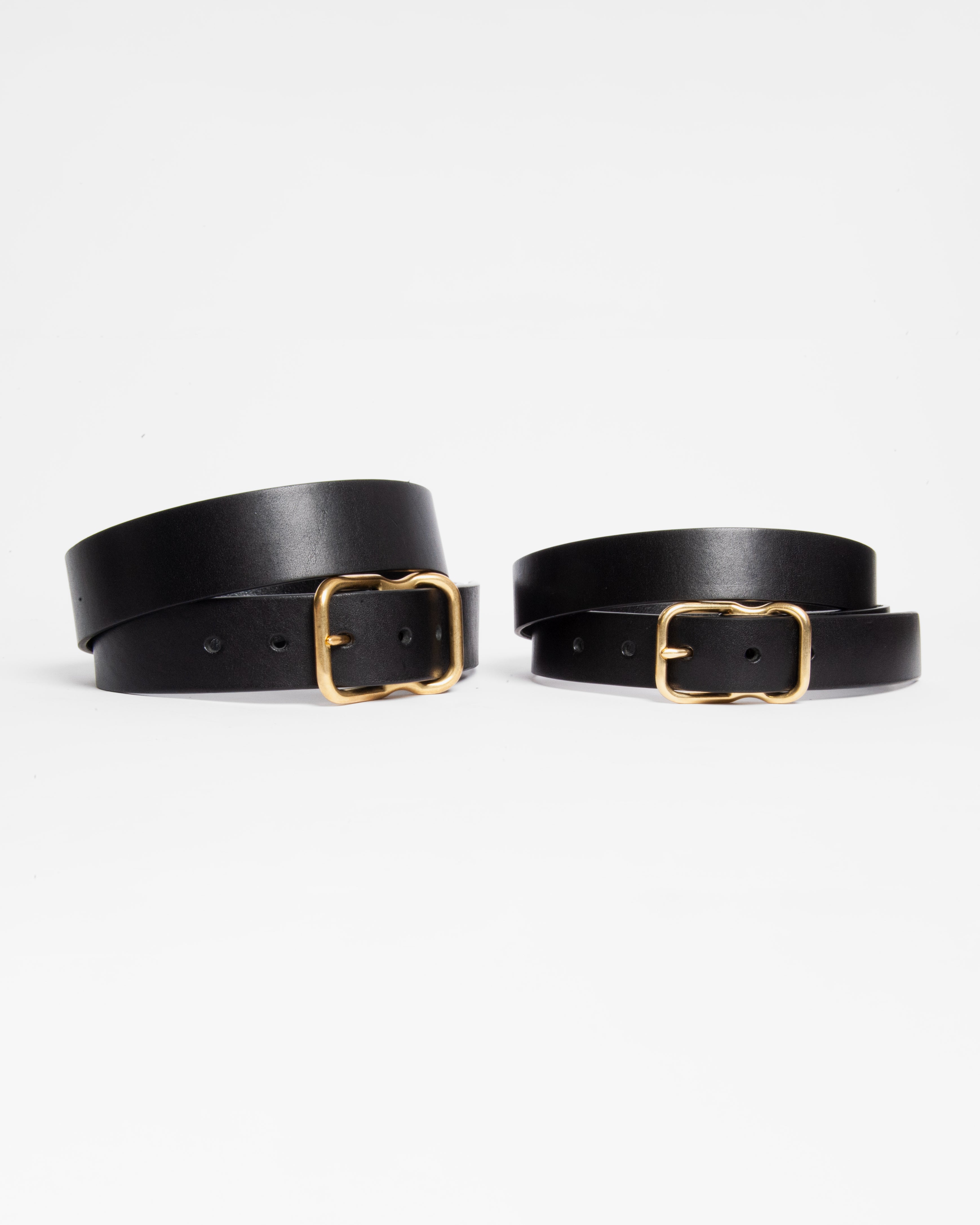 112 Signature Leather Belt - Black - Brass