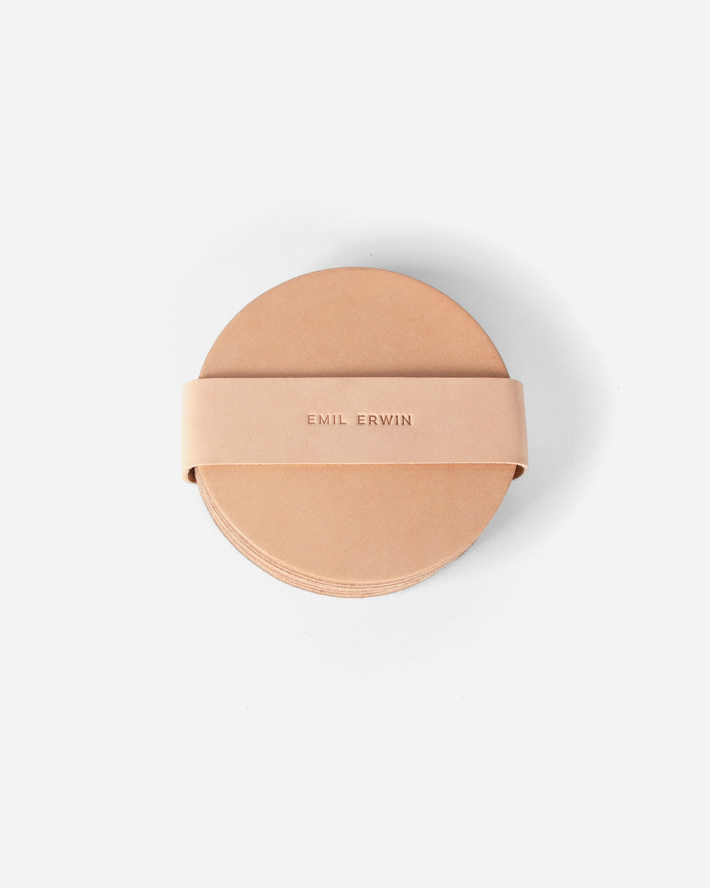 Natural Veg Tan Leather Coasters - Square