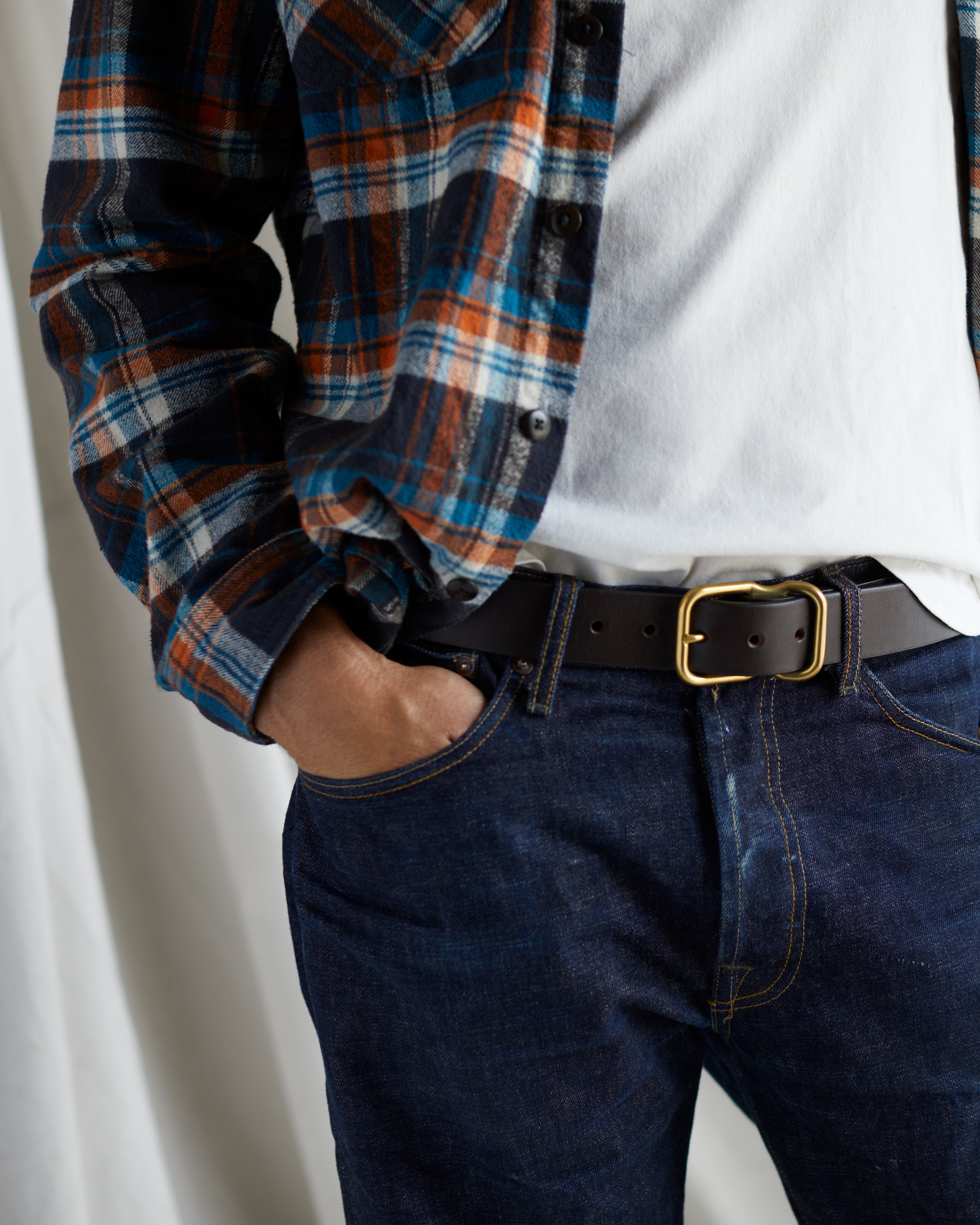 112 Signature Leather Belt - Black - Brass